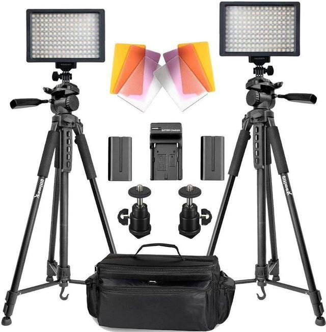 Main image of 2x 75" Tripods, LED Lights, Batteries and Case for YouTube Vlogging Studio