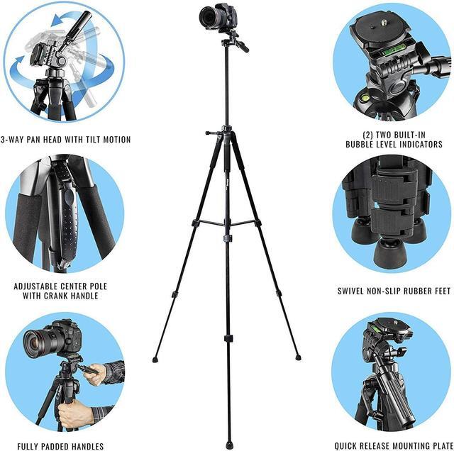 Alt view image 4 of 4 - 2x 75" Tripods, LED Lights, Batteries and Case for YouTube Vlogging Studio