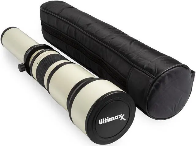Main image of ULTIMAXX 650-1300mm f/8 High Definition Manual Super Zoom Lens (White) with Case