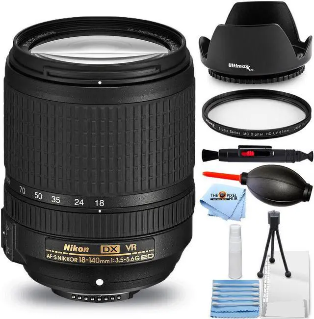 Main image of Nikon AF-S DX NIKKOR 18-140mm f/3.5-5.6G ED VR Lens + UV Bundle New in White Box