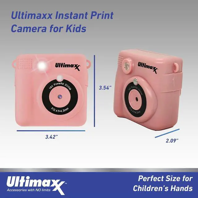 Alt view image 2 of 4 - Ultimaxx Instant Print Camera for Kids Teens ages 8-12 Beginners with 3 Printing Paper Rolls 32GB Micro SD Holiday Christmas Gift Kit