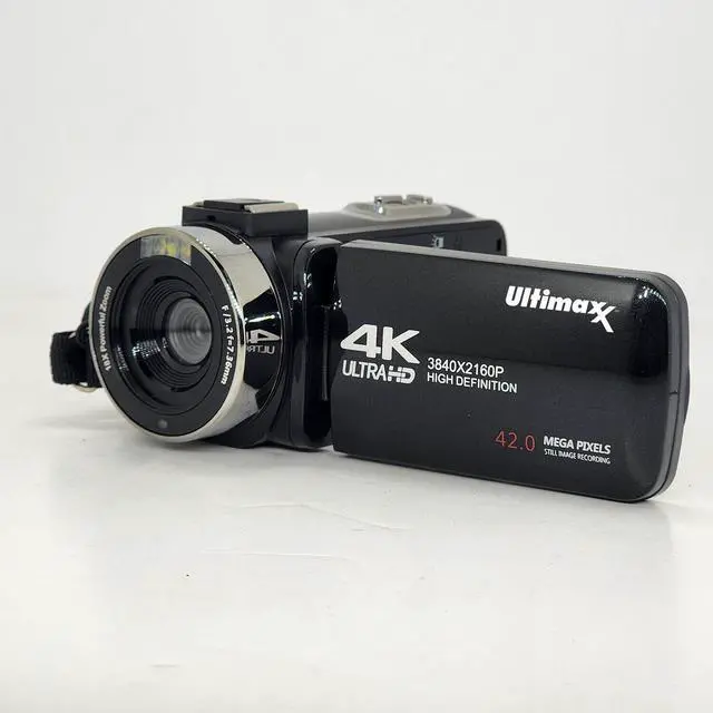 Alt view image 2 of 4 - Ultimaxx 4K Ultra HD Camcorder Video Vlogging Camera  with LED Light 42MP, 18x Digital Zoom with Remote Control 3.0" LCD Screen Christmas Holiday GIFT Kit