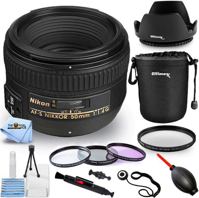 Nikon AF-S NIKKOR 50mm f/1.4G Lens 2180 - 10PC Accessory Bundle