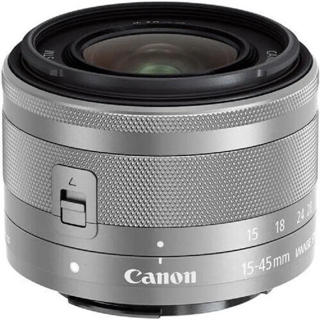 Alt view image 2 of 4 - Canon EF-M 15-45mm f/3.5-6.3 IS STM Lens (Silver) 0597C002 - 7PC Accessory Kit