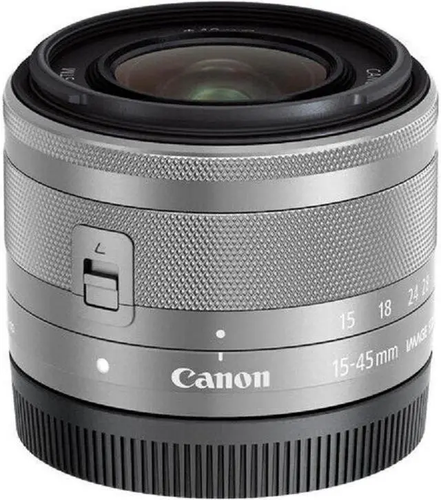 Alt view image 3 of 4 - Canon EF-M 15-45mm f/3.5-6.3 IS STM Lens (Silver) 0597C002 - 7PC Accessory Kit