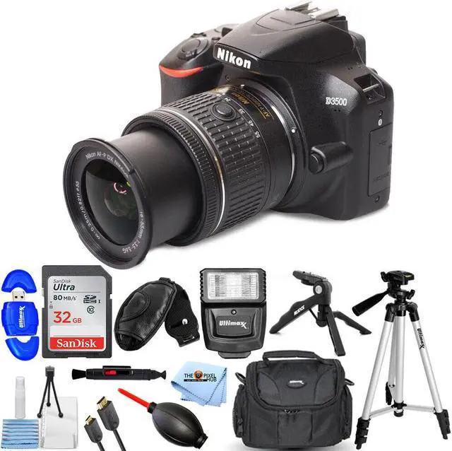 Main image of Nikon D3500 24.2MP DSLR Camera with 18-55mm VR Lens 1590 - 12PC Accessory Bundle