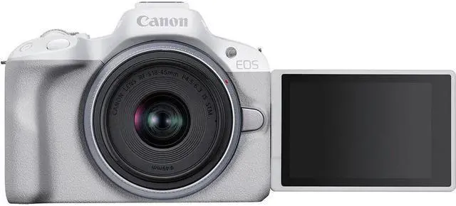 Alt view image 5 of 5 - Canon EOS R50 Mirrorless Camera with 18-45mm Lens (White) 5812C012 - 14PC Bundle