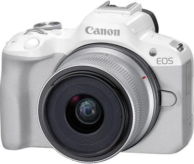 Alt view image 2 of 5 - Canon EOS R50 Mirrorless Camera with 18-45mm Lens (White) 5812C012 - 14PC Bundle