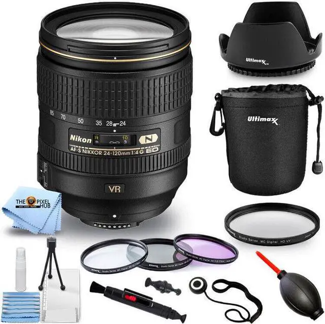 Main image of Nikon AF-S NIKKOR 24-120mm f/4G ED VR Lens 2193 + Filter Kit + Lens Pouch Bundle