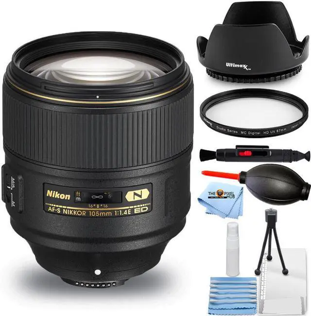 Main image of Nikon AF-S NIKKOR 105mm f/1.4E ED Lens For Nikon F - Essential UV Filter Bundle