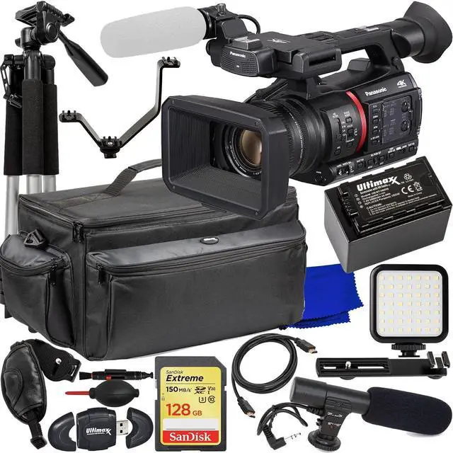 Main image of Panasonic AG-CX350 4K Camcorder + 128GB + Tripod + Microphone Bundle