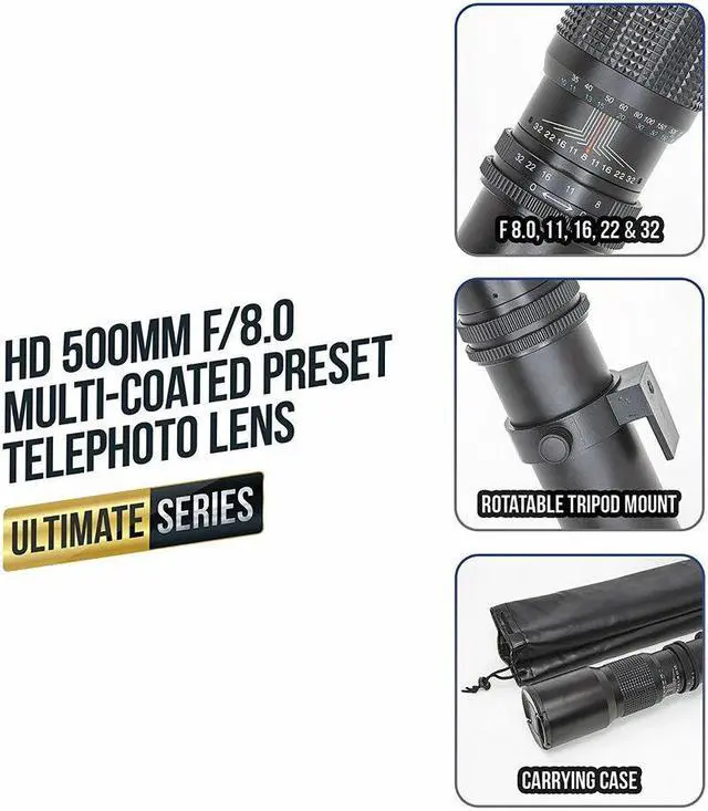 Alt view image 3 of 4 - ULTIMAXX High-Power 500mm/1000mm f/8 for Canon RF-Mount with Filters + Backpack