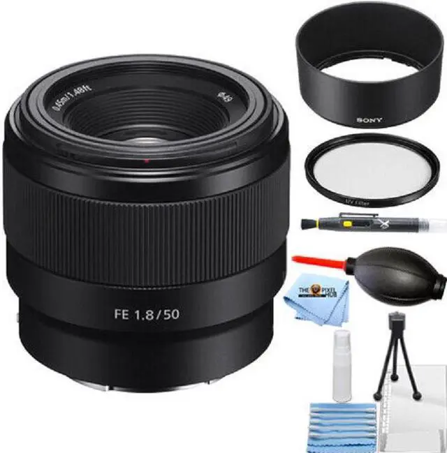 Main image of Sony FE Autofocus Motor 50mm f/1.8 Lens (Black) - Essential UV Filter Bundle