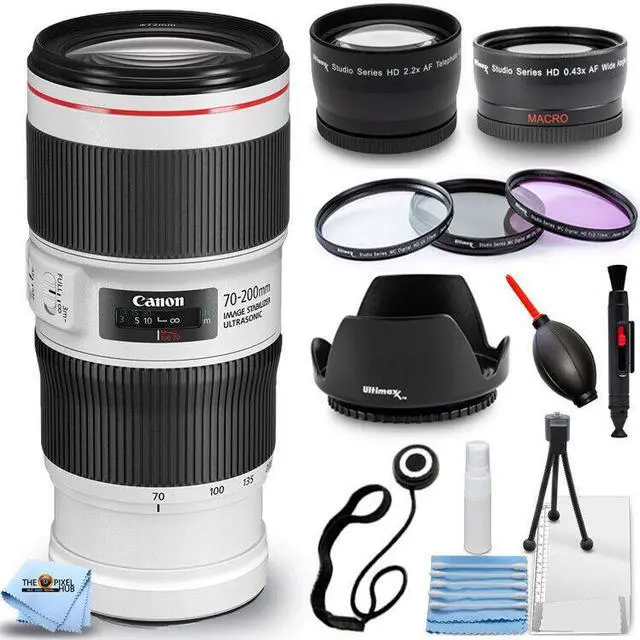 Main image of Canon EF 70-200mm f/4L IS II USM Lens + Telephoto and Wide Angle Lenses Bundle
