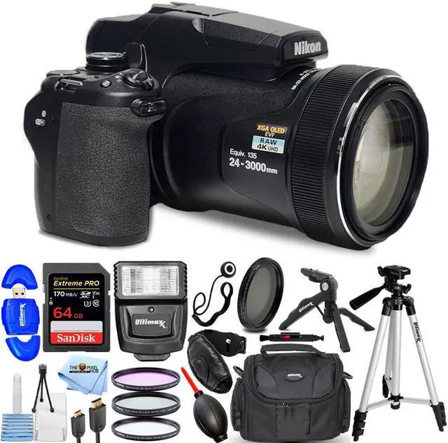 Main image of Nikon COOLPIX P1000 16MP Digital Camera + 64GB + TTL Flash + Filter Kit Bundle