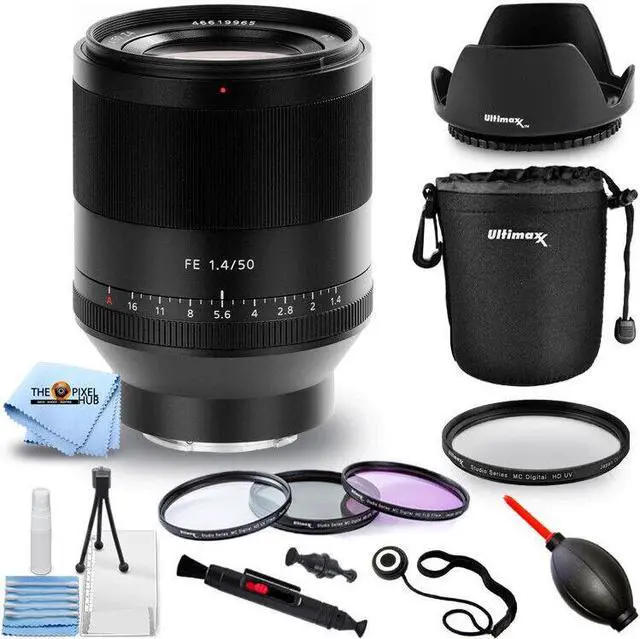 Main image of Sony Planar T* FE 50mm f/1.4 ZA Lens SEL50F14Z - Filter Kit + Lens Pouch Bundle