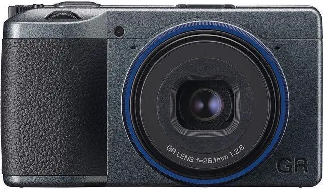 Main image of Ricoh GR IIIx Urban Edition, Metallic Gray Body with Navy Blue Ring, Digital Compact Camera with 24MP APS-C Size CMOS Sensor, 40mmF2.8 GR Lens (in The 35mm Format)