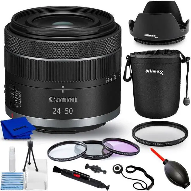 Main image of Canon RF 24-50mm f/4.5-6.3 IS STM Lens (White Box) - 10PC Accessory Bundle