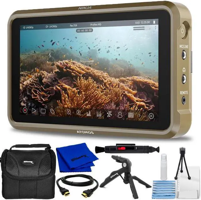 Main image of Atomos Ninja 5.2" 4K HDMI Recording Monitor ATOMNJA004 - 7PC Accessory Bundle