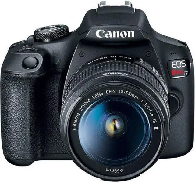 Alt view image 2 of 4 - Canon EOS Rebel T7 DSLR Camera with 18-55mm Lens + 32GB + Flash + Tripod Bundle