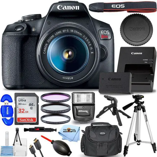 Main image of Canon EOS Rebel T7 DSLR Camera with 18-55mm Lens + 32GB + Flash + Tripod Bundle
