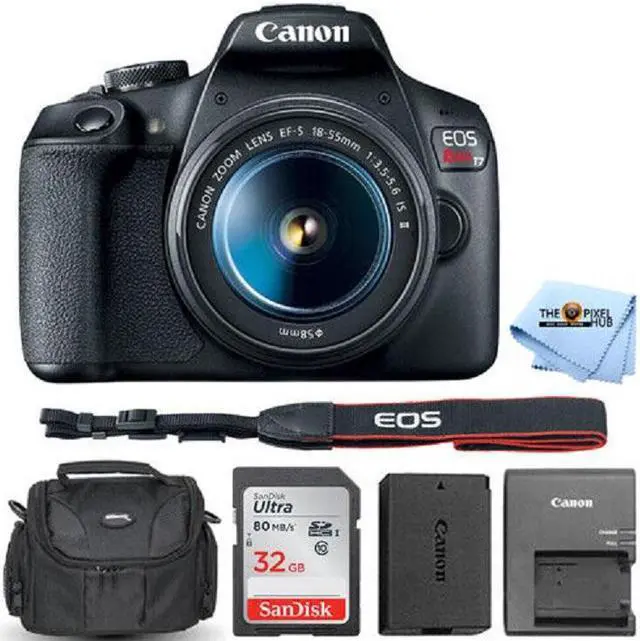 Main image of Canon EOS Rebel T7 DSLR with 18-55mm IS II 2727C002 + 32GB + Gadget Bag Bundle