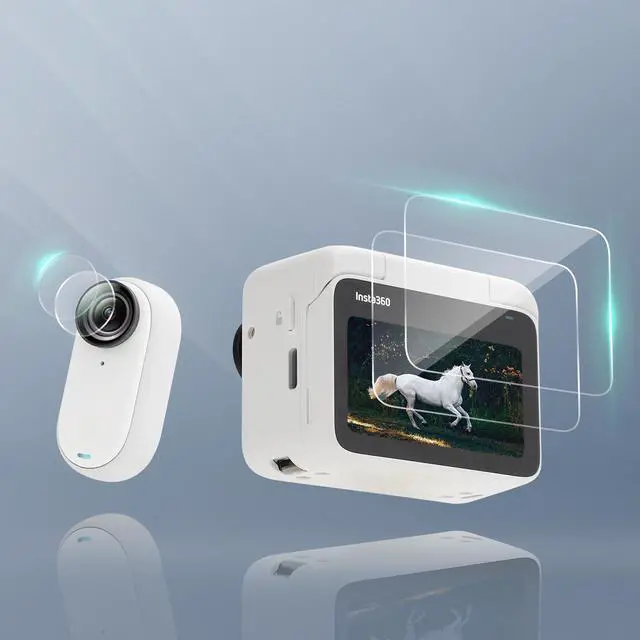 Main image of Ultimaxx 2 Pack Tempered Glass Screen & Lens Protector Kit Compatible with Insta360 GO3