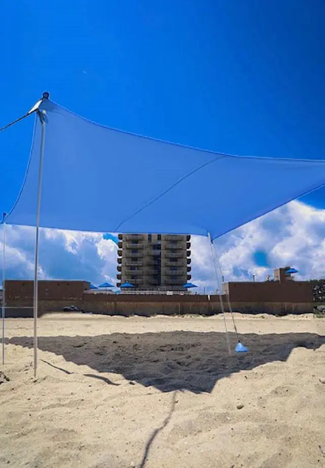 Main image of Ready Covers Pop Up Beach Sunshade 10x10' Complete with 4 Poles & Shovel (Royal Blue)