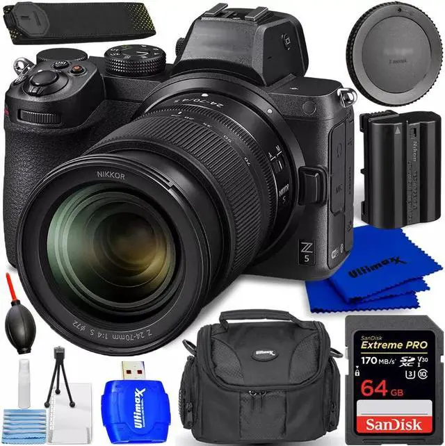 Main image of Nikon Z5 Mirrorless Camera with 24-70mm f/4 Lens Kit - 7PC Accessory Bundle