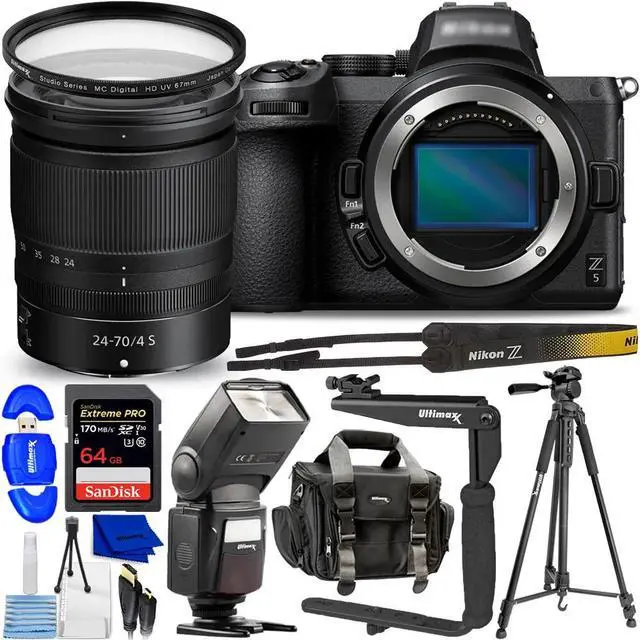 Main image of Nikon Z5 Mirrorless Camera with 24-70mm f/4 Lens Kit - 12PC Accessory Bundle (International Version)
