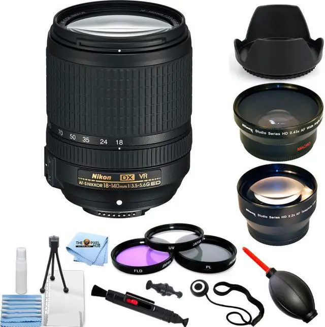 Main image of Nikon AF-S DX NIKKOR 18-140mm f/3.5-5.6G ED VR Lens PRO BUNDLE White Box