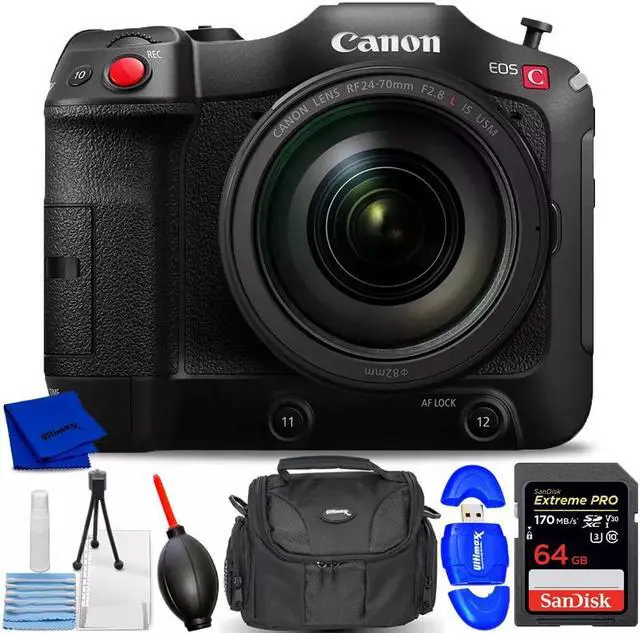 Main image of Canon EOS C70 Cinema Camera Kit with RF 24-70mm f/2.8 Lens - 7PC Accessory Kit