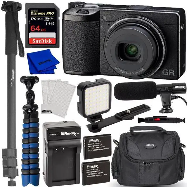 Main image of Ricoh GR III HDF Digital Camera 01272 - 12PC Accessory Bundle
