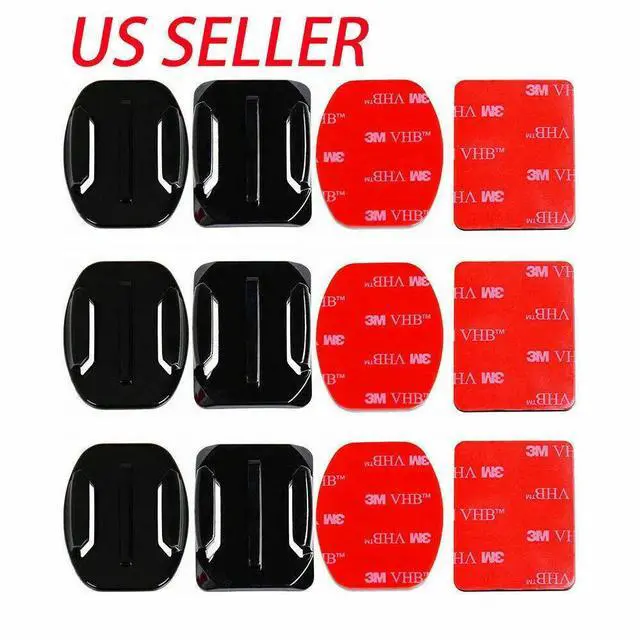 Main image of 6 Piece Flat Curved Adhesive Helmet Mounts Accessories for GoPro HERO9 8 7 6 5 4