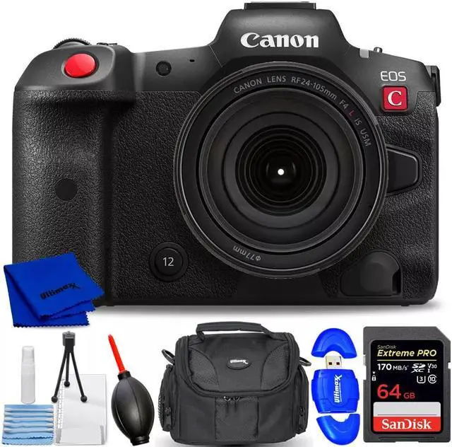 Main image of Canon EOS R5 C Mirrorless Cinema Camera and RF 24-105mm f/4L IS USM Lens 7PC Kit