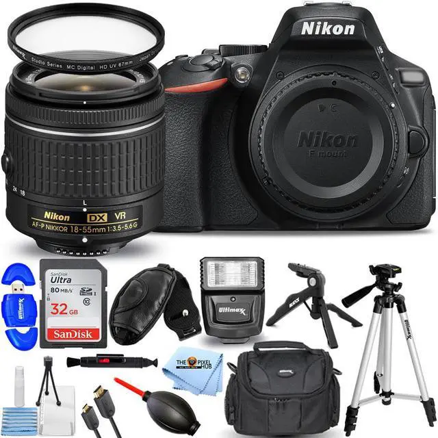 Main image of Nikon D5600 DSLR Camera with 18-55mm VR Lens + 32GB + Flash + Tripod Bundle