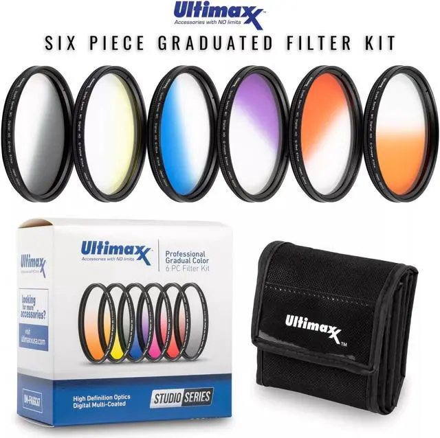 Alt view image 2 of 5 - 6 Piece Professional Gradual Color Filter Kit 49mm with Protective Wallet
