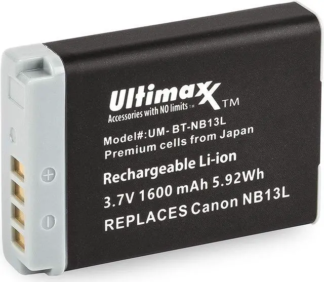Alt view image 2 of 3 - Replacement Battery NB13L (1600 mah) for Canon G1 G5 G7 G9 SX620 SX720 SX730