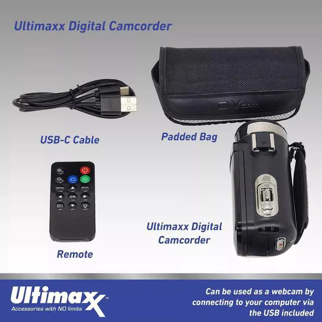 Alt view image 3 of 4 - Ultimaxx 4K Ultra HD 42MP Camcorder Video Vlog Camera with LED Light 15PC Bundle