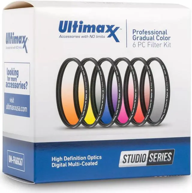 Alt view image 2 of 5 - 6 Piece Professional Gradual Color Filter Kit 62mm with Protective Wallet