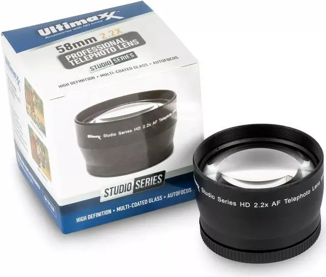 Alt view image 4 of 4 - 2.2x Professional Telephoto Lens 55mm with Protective Pouch