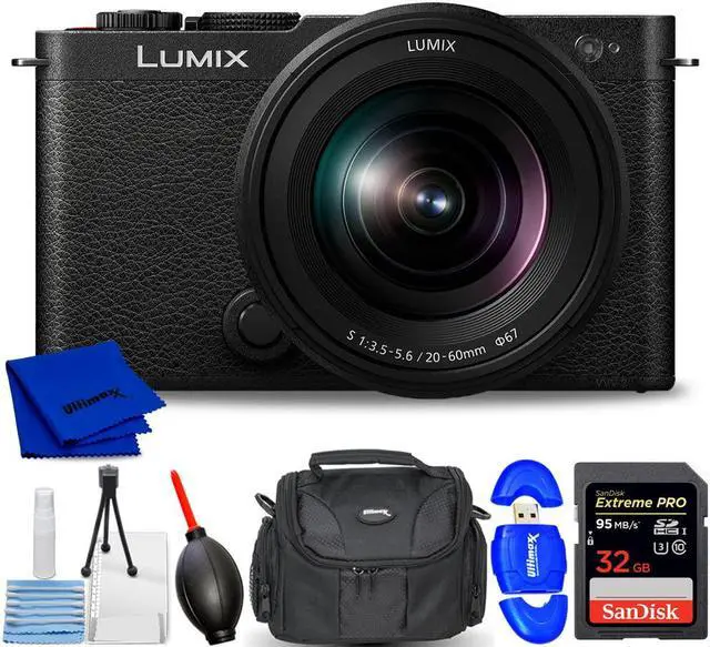 Main image of Panasonic Lumix S9 Mirrorless Camera with S 20-60mm Lens (Jet Black) 7PC Bundle