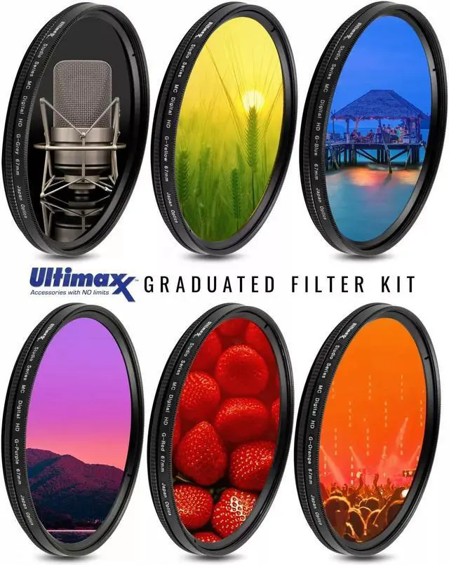 Alt view image 4 of 6 - 72mm 6 Piece Multi-Coated Professional Gradual Color Filter Kit with Wallet