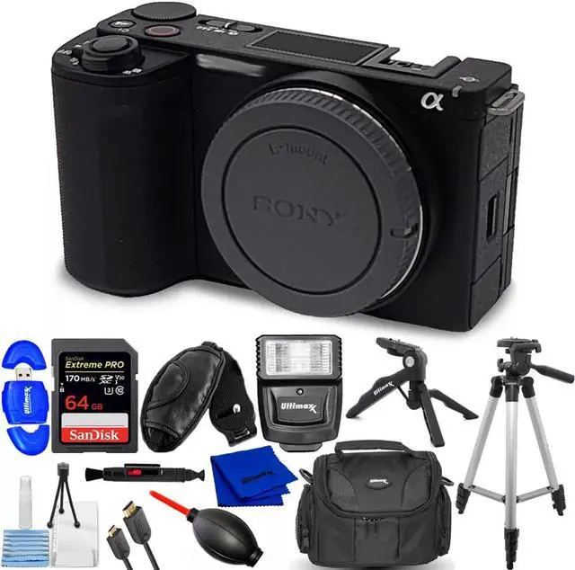 Main image of Sony ZV-E10 II Mirrorless Camera (Black) ZVE10M2B - 12PC Accessory Bundle