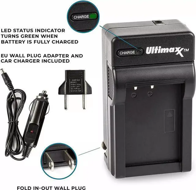 Alt view image 3 of 3 - LP-E6 Travel Portable Battery Charger for Canon 80D 60D 6D 7D 5D Mark II