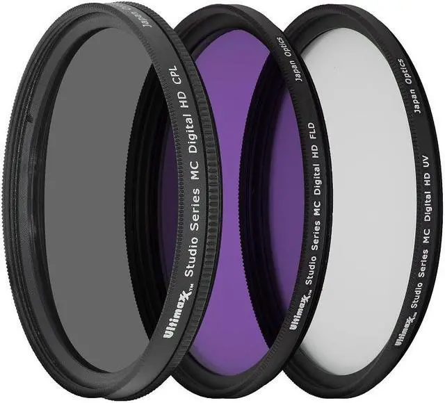 Alt view image 4 of 4 - ULTIMAXX 46mm 3-Piece Multi-Coated HD UV / CPL / FLD Filter Set 46mm