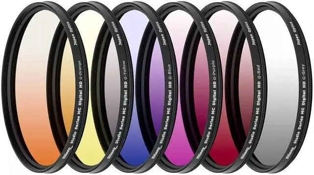 Main image of 46mm 6 Piece Multi-Coated Professional Gradual Color Filter Kit with Wallet