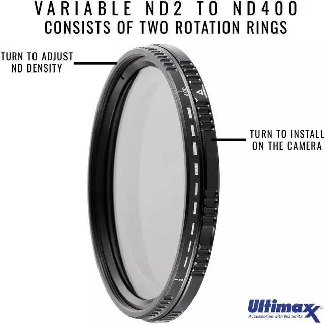 Alt view image 2 of 5 - ULTIMAXX 46mm Variable Neutral Density Twisting Multi-Coated Filter ND2-ND400