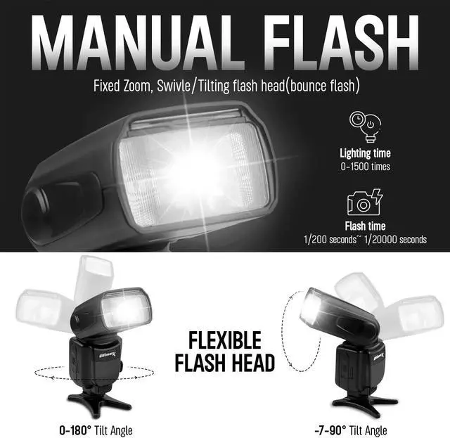 Alt view image 4 of 7 - Universal Auto Flash w/ LCD Display by Ultimaxx - 8PC Accessory Bundle