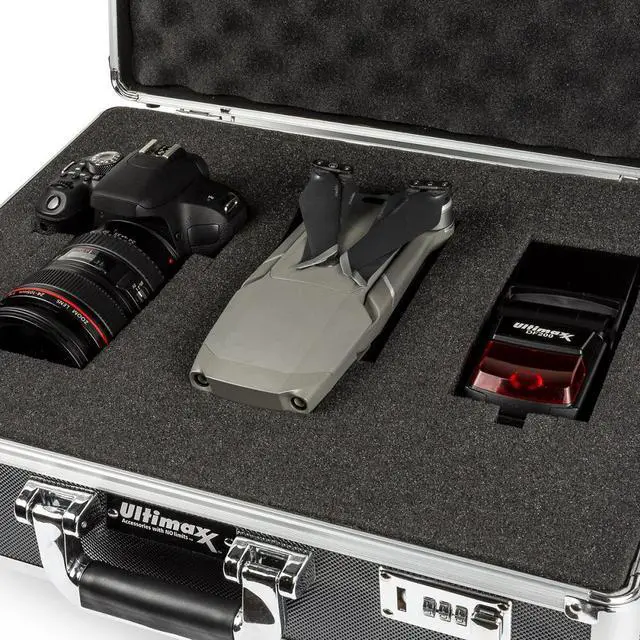 Alt view image 3 of 6 - Medium Aluminum Camera Drone Case DIY Customizable Foam with Dual Combo Locks